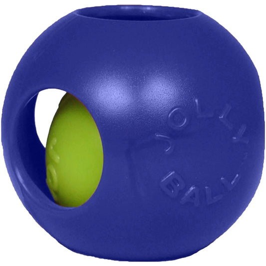 Teaser Ball 6 Inch Blue Hard Plastic plus Squeaker Toy for Dogs