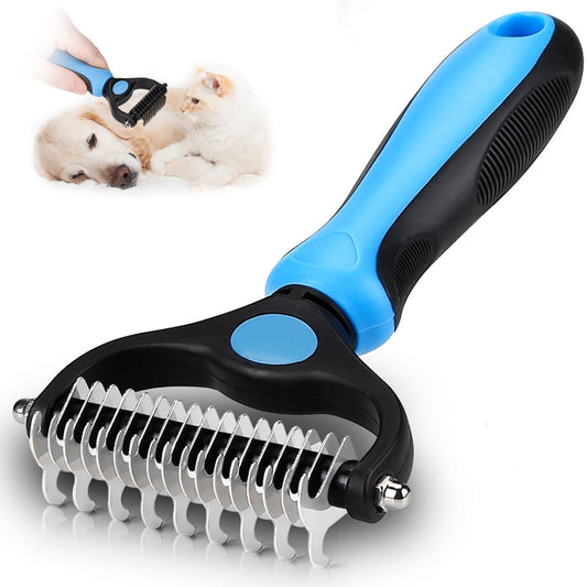 Pet Grooming Dematting Brush Undercoat Rake for Dogs & Cats 2 Grooming Tool